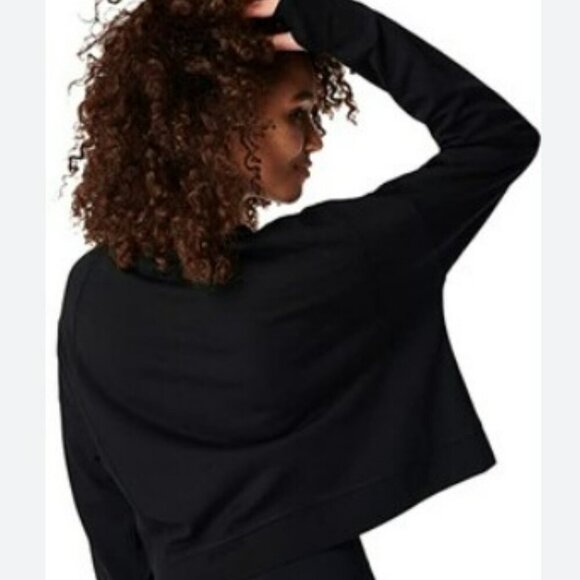 Sweaty Betty After Class Cotton Blend Cropped Black Sweatshirt Size‎ M - NEW - Picture 14 of 14